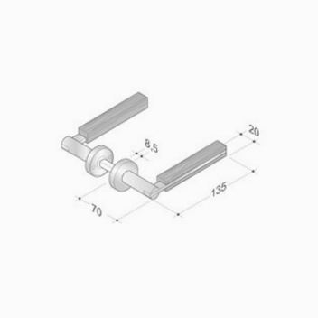 Coppia di Maniglie pba 2001.YOD in Legno e Acciaio Inox AISI 316L