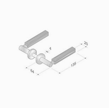 Maniglia per Porta in Legno e Acciaio - pba 2001.YOD - Inox AISI 316L