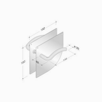 pba 2026/2001 Pair of Handles in Stainless Steel AISI 316L