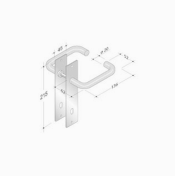 pba 2028B/2001 Pair of Handles in Stainless Steel AISI 316L