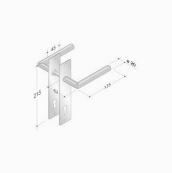 pba 2030/2001 Pair of Handles in Stainless Steel AISI 316L